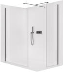 Cerano - Zuhanykabin Onyx TL/P - 8 mm - négyzet alakú tartó - matt fekete, átlátszó üveg - 160x150x200 cm