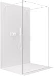 Cerano - Zuhanykabin Onyx Duo bal/jobb - 8 mm - négyzet alakú tartó - matt fehér, átlátszó üveg - 90x200 cm
