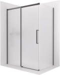 Cerano - Lantono zuhanykabin - bal - 8 mm - Soft-Close - matt fekete, tejüveg - 150x80 cm - tolóajtó