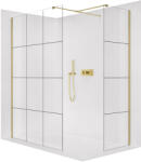 Cerano - Walk-in Onyx TL/P zuhanykabin - 8 mm - négyzet alakú tartó - szálcsiszolt arany, ipari üveg - 140x130x200 cm