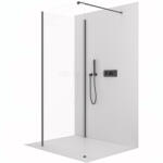 Cerano - Zuhanykabin Onyx Corner Cube bal/jobb - 8 mm - négyzet alakú tartó - matt fekete, átlátszó üveg - 130x120x200 cm