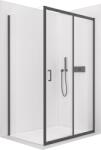 Cerano - Zuhanykabin Orlano B/J - 5 mm - matt fekete, átlátszó üveg - 90x70x195 cm - tolóajtó