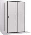 Cerano - Háromfalú zuhanykabin Varone LINE UL/P - 6 mm - matt fekete, matt üveg - 90x80 cm - tolóajtó