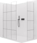 Cerano - Walk-in Crystal TL/P zuhanyfal - 8 mm - merevítő nélküli rendszer - matt fekete, ipari üveg - 150x130x200 cm