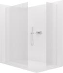 Cerano - Walk-in Crystal TL/P zuhanyfal - 8 mm - merevítő nélküli rendszer - króm, rovátkolt üveg - 130x80x200 cm