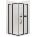 Cerano - Fabrizio B/J zuhanykabin - 5 mm - matt fekete, átlátszó üveg - 90x90x190 cm - tolóajtó
