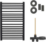Cerano - Fürdőszobai radiátor szett Antonio - központi fűtés - oldalsó egypontos csatlakozás - 351W - matt fekete - 660x550 mm