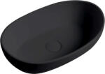 Cerano - Persea öntött márvány mosdó - pulton - matt fekete - 50x32 cm