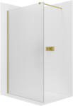 Cerano - Walk-in Onyx Cube bal/jobb zuhanykabin - 8 mm - négyzet alakú tartó - szálcsiszolt arany, matt üveg - 120x200 cm