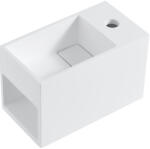 Cerano - Zeno öntött márvány mosdó, jobb oldali fali - matt fehér - 33x18 cm