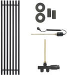 Cerano - Francesco fürdőszobai radiátor szett - kombinált fűtéssel, termosztáttal - oldalsó egypontos csatlakozással - 872W - matt fekete - 1500x390…