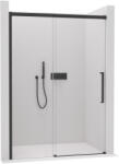 Cerano - Lantono B/J tolóajtó zuhanykabinhoz - 8 mm - Soft-Close - matt fekete, átlátszó üveg - 130x195 cm