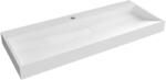 Cerano - Vita öntött márvány mosdó - fali és pultra szerelhető - csaplyukkal - matt fehér - 100x46 cm (CER-8050BD6940)