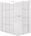 Cerano - Zuhanykabin Onyx TL/P - 8 mm - négyzet alakú tartó + polc/törölközőtartó - króm, ipari üveg - 130x120x200 cm