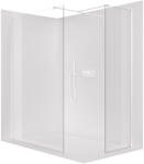 Cerano - Zuhanykabin Onyx TL/P - 8 mm - négyzet alakú tartó - matt fehér, átlátszó üveg - 150x140x200 cm