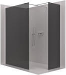 Cerano - Zuhanykabin Onyx TL/P - 8 mm - négyzet alakú tartó - króm, grafitüveg - 140x140x200 cm