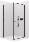 Cerano - Ferri zuhanykabin B/J - 6 mm - matt fekete, átlátszó üveg - 100x90x195 cm - forgópánt