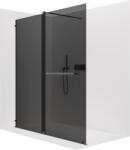 Cerano - Medin bal/jobb beépített zuhanykabin - 8 mm - matt fekete, grafitüveg - 160x195 cm - kétrészes tolóajtó