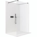 Cerano - Zuhanykabin Onyx Duo bal/jobb - 8 mm - kerek tartó - matt fekete, rovátkolt üveg - 150x200 cm