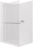 Cerano - Walk-in kristály zuhanyfal bal/jobb - 8 mm + polc/törölközőtartó - merevítő nélküli rendszer - króm, rovátkolt üveg - 100x200 cm
