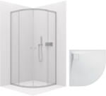 Cerano - Zuhanykabin Orso B/J 5 mm - R550 - króm + CERANO - Zuhanytálca Quarto - R550 - strukturált fehér matt - 80x80 cm