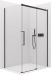 Cerano - Zuhanykabin Lantono B/J - 8 mm - Soft-Close - matt fekete, átlátszó üveg - 140x70x195 cm - tolóajtó