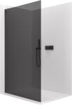 Cerano - Walk-in Crystal bal/jobb zuhanykabin - 10 mm - merevítő nélküli rendszer - matt fekete, grafitüveg - 100x200 cm