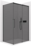 Cerano - Zuhanykabin Lantono B/J - 8 mm - Soft-Close - matt fekete, grafitüveg - 160x90x195 cm - tolóajtó