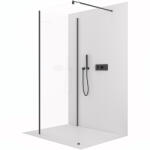 Cerano - Zuhanykabin Onyx Corner Round B/J - 8 mm - kerek tartó - matt fekete, átlátszó üveg - 110x130x200 cm