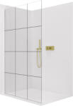 Cerano - Walk-in Crystal bal/jobb zuhanykabin - 8 mm - merevítő nélküli rendszer - szálcsiszolt arany, ipari üveg - 90x200 cm