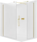 Cerano - Zuhanykabin Onyx TL/P - 8 mm - négyzet alakú tartó - szálcsiszolt arany, matt üveg - 150x40x200 cm