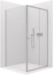 Cerano - Zuhanykabin Varone POINT B/J - 6 mm - króm, átlátszó üveg - 100x100x195 cm - tolóajtó