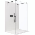 Cerano - Zuhanykabin Onyx Duo bal/jobb - 10 mm - kerek tartó - matt fekete, átlátszó üveg - 130x200 cm