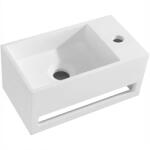 Cerano - Filo öntött márvány mosdó, jobb oldali fali - matt fehér - 35, 5x20 cm