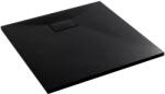 Cerano - Gusto négyzet alakú zuhanytálca - SMC/ásványi kompozit - strukturált matt fekete - 70x70x3 cm
