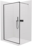 Cerano - Zuhanykabin Moreli bal/jobb - 8 mm - matt fekete, átlátszó üveg - 140x200 cm