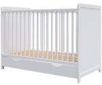  Patut copii din lemn Hubners Paula 120x60 alb cu sertar (PHPAU12ALS)