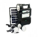 CcLamp Kit solar portabil, lanterna si 3 becuri LED, Bluetooth, Powerbank USB, radio : Culoare - negru (CL-810)