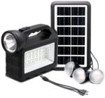 GDTIMES Kit solar portabil-Lanterna LED multifunctionala, 3 becuri, power bank : Culoare - negru (GD-101)