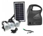 GDLite Kit solar portabil cu Lanterna, 3 becuri LED - Premium : Culoare - negru (GD-7)