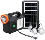 GDTIMES Kit solar portabil-Lanterna, radio si mp3, functie powerbank : Culoare - negru/portocaliu (GD-102)