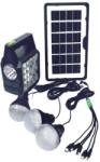 GDTIMES Kit solar portabil-Lanterna LED multifunctionala, 3 becuri, power bank : Culoare - negru (GD-105)