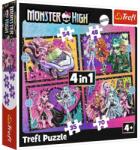 Trefl O zi electrizantă la Monster High 4 în 1 34655 Puzzle