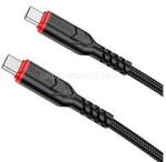 hoco. VICTORY adatkábel (Type-C - Type-C, 3A, 60W, PD gyorstöltő, 100cm, törésgátló, cipőfűző) FEKETE (HOCO_X59_TYPE-C_TYPE-C) (HOCO_X59_TYPE-C_TYPE-C)