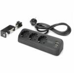 ASSMANN DA-70625 Elosztó 3 aljzat asztali 2x USB-A 1x USB-C 1.5m fekete (DA-70625)