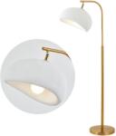 Zadabso Moish állólámpa, magasság 126 cm, fehér ernyő 30 cm, E27, kézzel formázott minimalista design, sűrű polisztirol, nappaliba vagy irodába