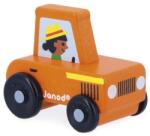 Janod Cross roads Mașină de lemn de împins Tractor roșu (J05932)