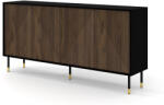 BIM Furniture Комод Woody IV 4D 180, черен мат/дъб Катания (WOODCABCATANIAOAK)