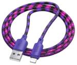 hoco. x116 adatkábel, usb - lightning, 12w, 100cm, cipőfűző, lila, kompatibilis: Apple iPhone 6S 4.7 / IPAD mini 5, 2019, / iPhone SE 2, 2020 (X116PURPLE)