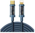 JOYROOM adatkábel, type-c - lightning, 2.4a, 20w, pd gyorstöltő, 200cm, cipőfűző, kék (S-CL020A20_BL)